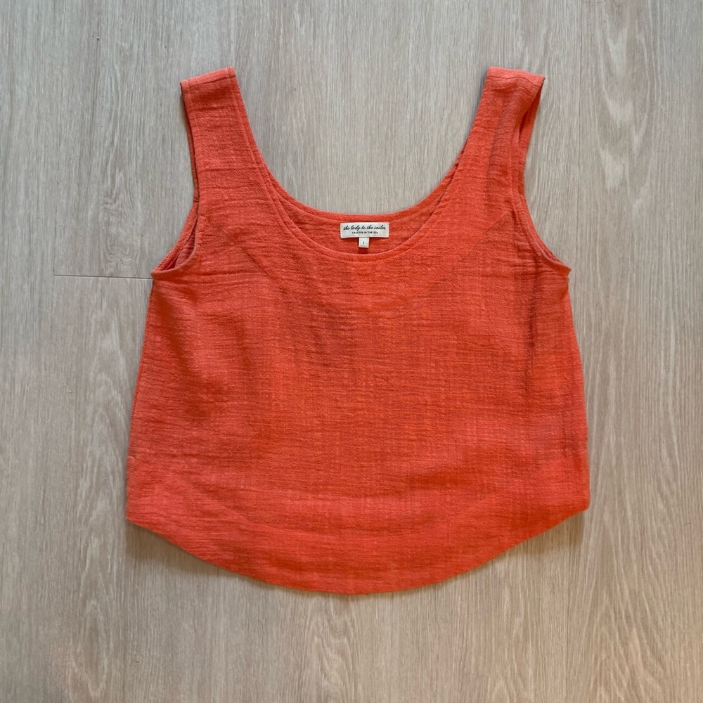The Lady & The Sailor Orange Sleeveless Women's Top NWOT